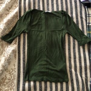 Reformation Green Square Neck Top. Worn once.